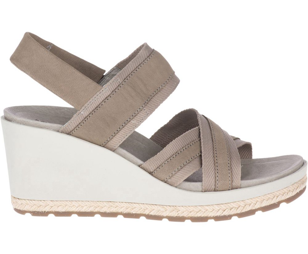 Merrell Sandals Grey - Kaiteri Wedge Strap - Womens 54GXEYLWK